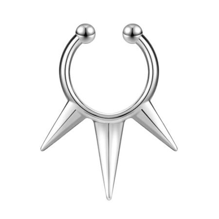 1PC Fake Septum Nose Ring Hoop, Non Pierced Nose Cuffs Faux Clicker Hanger 2
