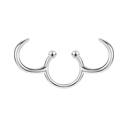 1PC Fake Septum Nose Ring Hoop, Non Pierced Nose Cuffs Faux Clicker Hanger 7