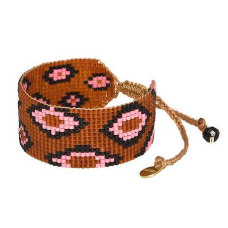 Almond Wide Beaded Bracelet
