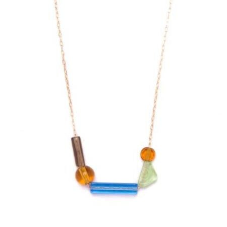 Balance Necklace with Sapphire, Smoke, Topaz, & Peridot
