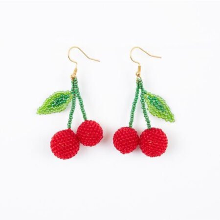 Beaded Cherry Earrings