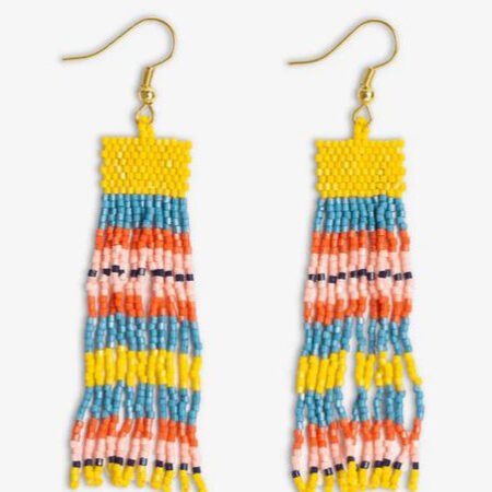 Billie Beaded Stripe Fringe Earrings *Three Styles*