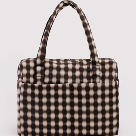 Blurred Gingham Brown Cloud Carry-on