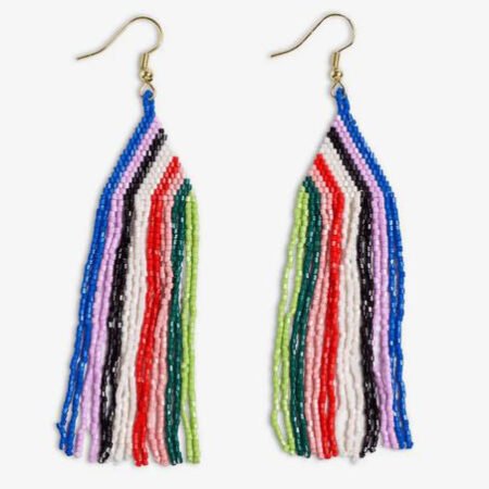 Brittany Thin Waterfall Stripes Fringe Earrings