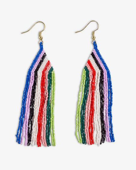 Brittany Thin Waterfall Stripes Fringe Earrings