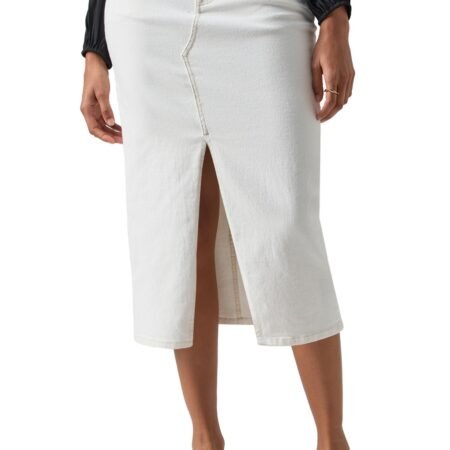 Chalk Denim Midi Skirt *25-31*