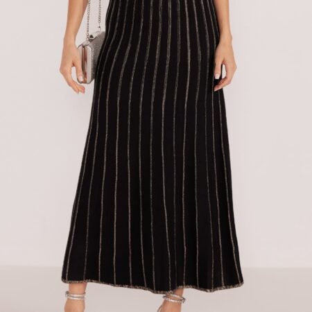 Champagne & Onyx Stripe Midi Skirt *XS-XL*