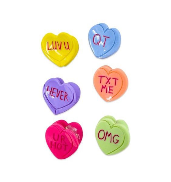 Conversation Hearts Micro Hair Claw Set
