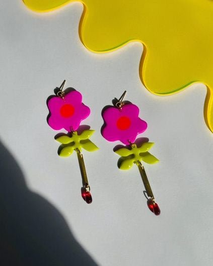 Flower Droplet Earrings *Two Colors*