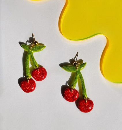 Glitter Cherries Earrings