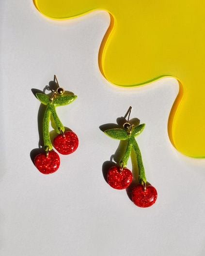 Glitter Cherries Earrings