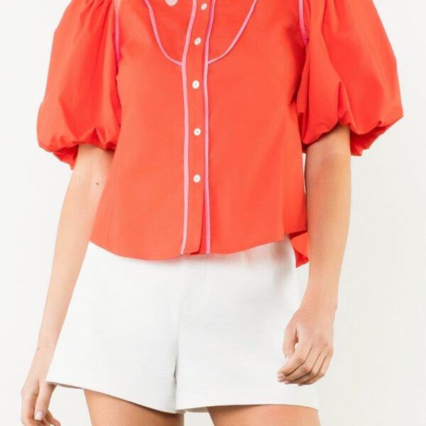 Dolly Red Embroidered Top *XS-XL*