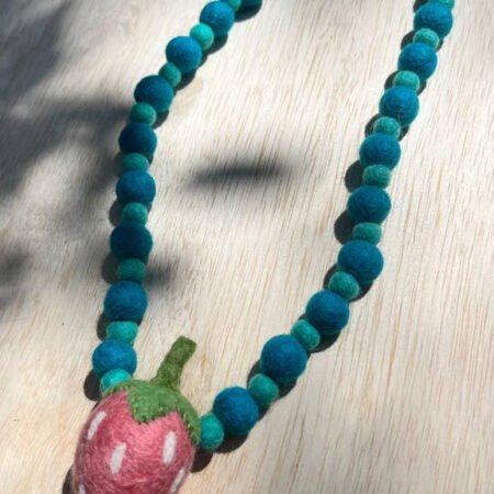 Strawberry Felted Necklace