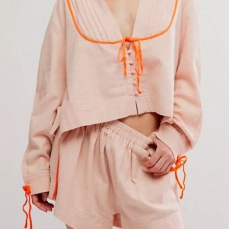 Neon Peach Close to Home Flannel Set // Free People *XS-XL*