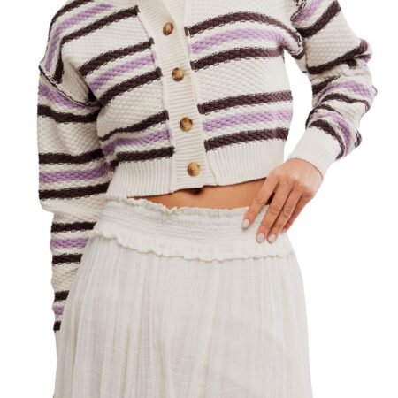 Ivory Combo Lila Stripe Cardi // Free People *XS-XL*