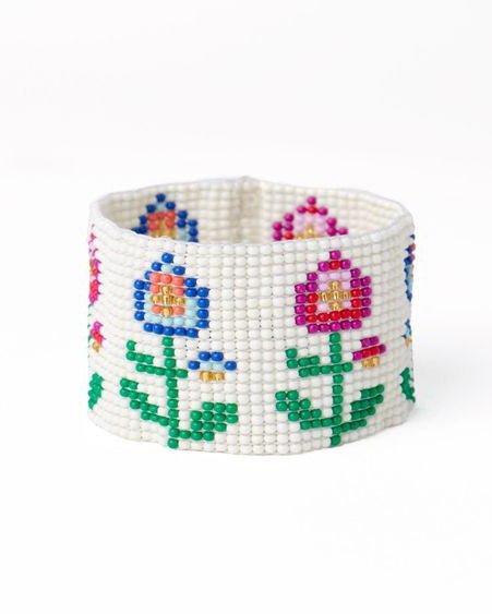 Kendall Floral Beaded Stretch Bracelet