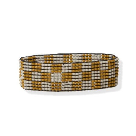Citron Lane Checkered Beaded Stretch Bracelet