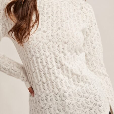 Off White Motion Mock Neck Brushed Top *S-L*