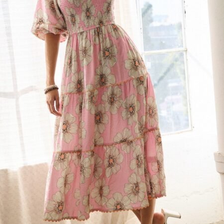 Peony Floral Printed Midi Dress *S-3XL*