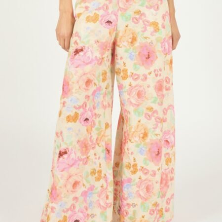 Pink Flower Wide Boy Trousers *XS-XL*
