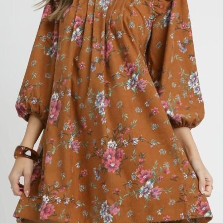 Poster Pintuck Flower Mini Dress *S-L*