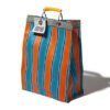 Rectangular Orange x Blue Recycled Plastic Stripe Bag