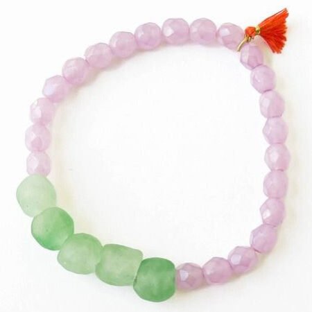 Recycled African Glass Bead Bracelet *Three Colors*