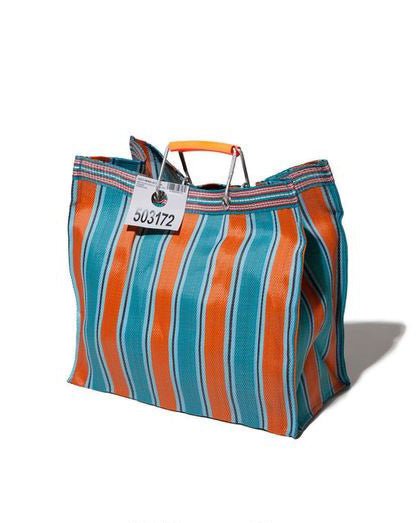 Square Recycled Plastic Stripe Bag *Two Styles*
