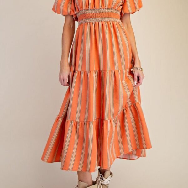 Tangerine Dream Stripe Midi Dress *S-L*