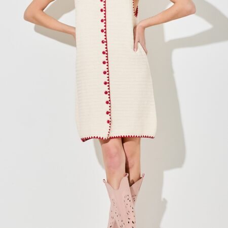 Tenor Red Detail Knit Dress *S-L*