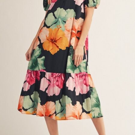 Truly Floral Print Midi Dress *S-L*